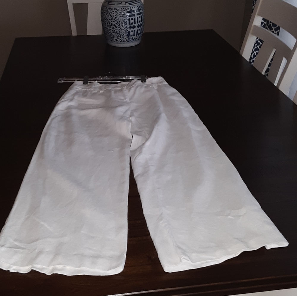 White linen pants